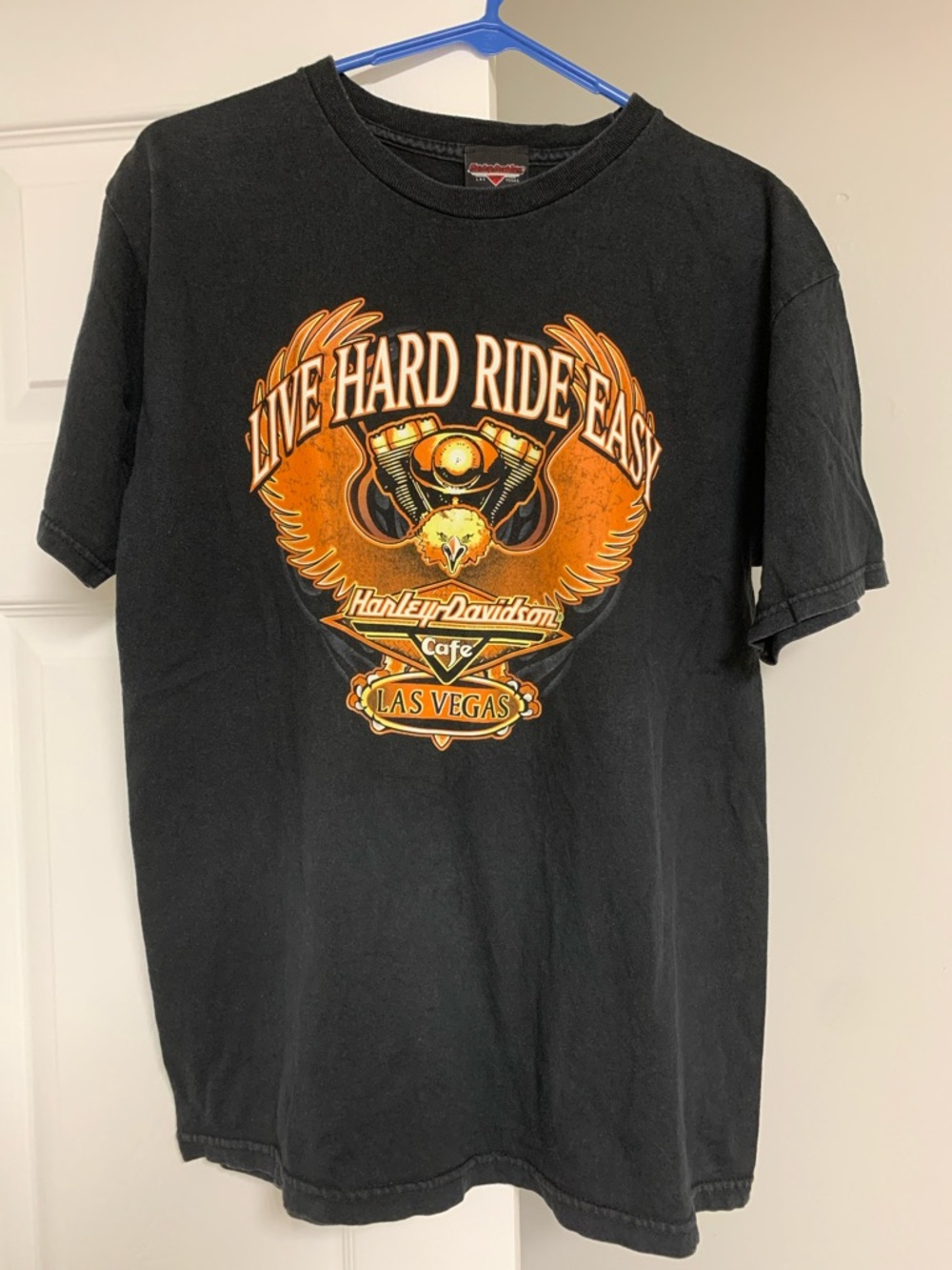 Harley-Davidson Black Short Sleeve Tee with Orange Graphic
